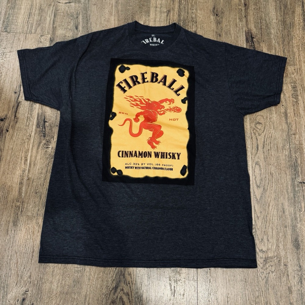 Fireball Cinnamon Whiskey Whisky Classic T-Shirt XL Black